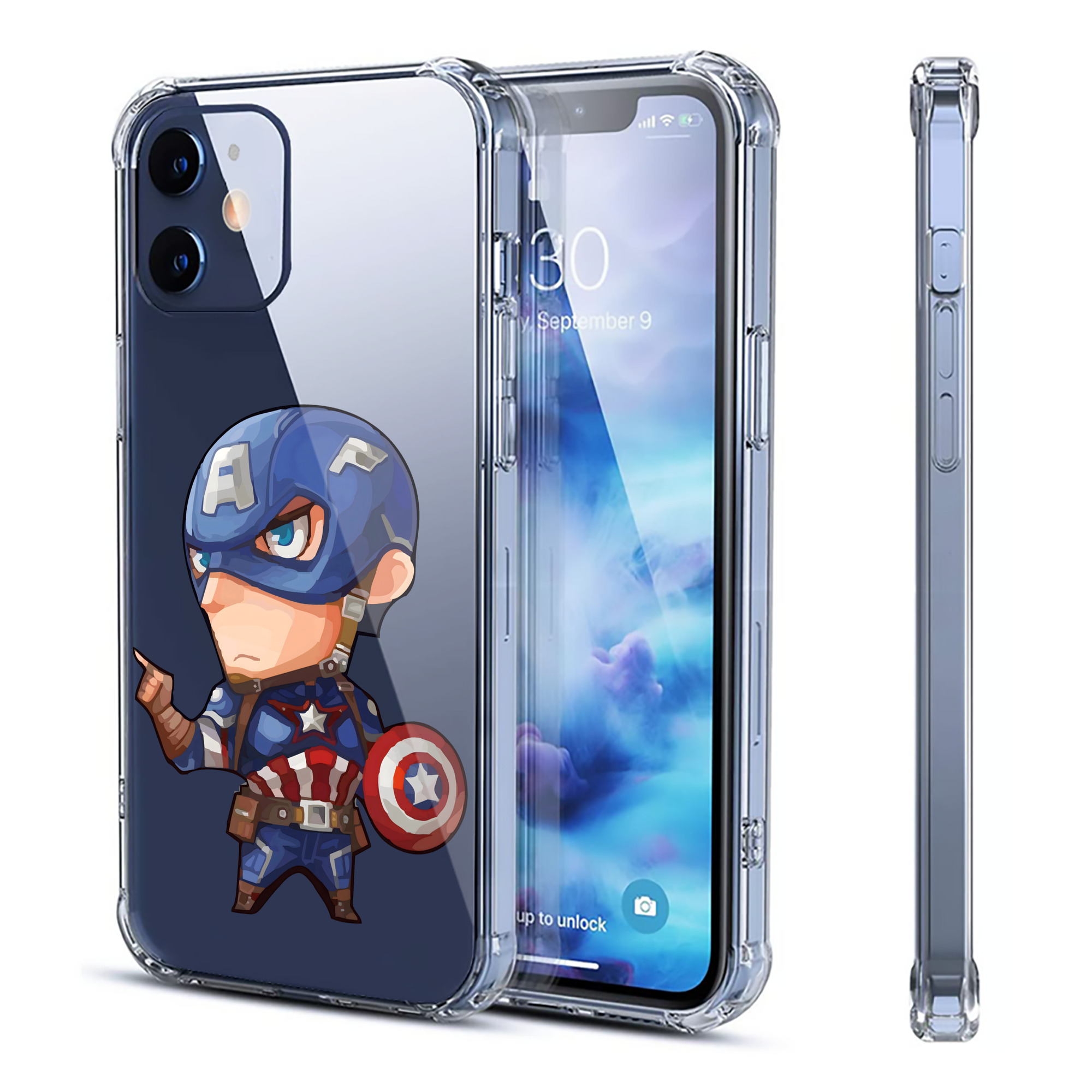 （画像用） アベンジャーズ The Avengers 【iPhone 12シリーズ対応】透明スマホケース（クリアソフトケース）